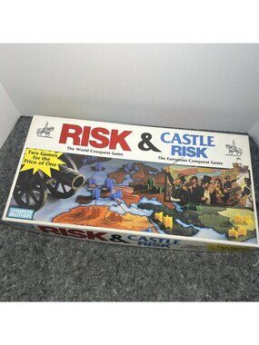 1990 Risk and Castle Risk Board game Vintage - Some parts still sealed